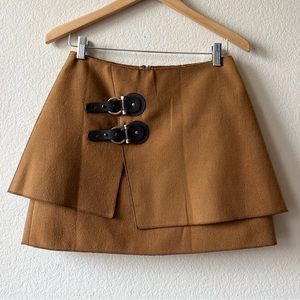 Meadow Rue by Anthropologie skirt w leather buckle details